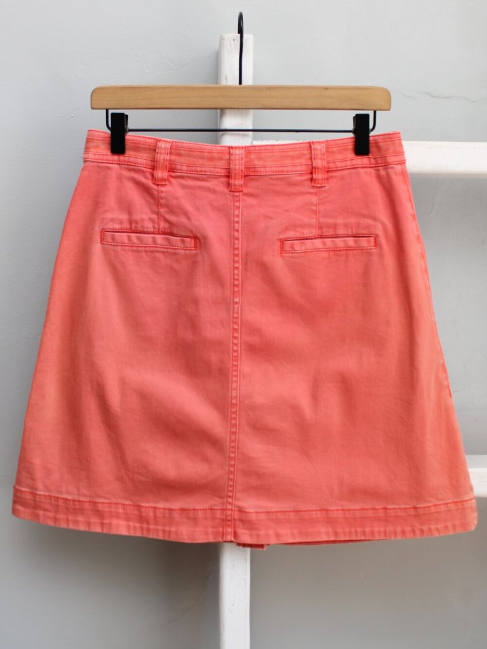 Anthropologie Pilcro & the Letterpress Orange Chino Button Utility Skirt Size 4 - Picture 2 of 6